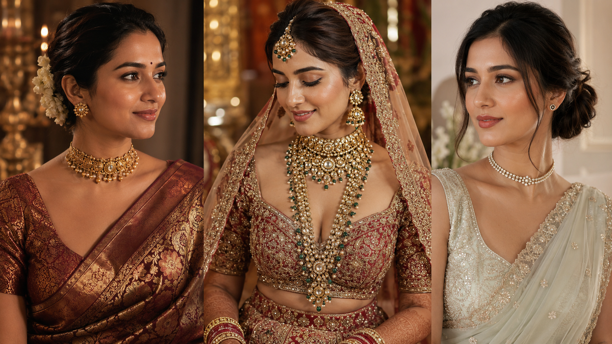 Choker Necklace Styling Ideas for Sarees and Lehengas