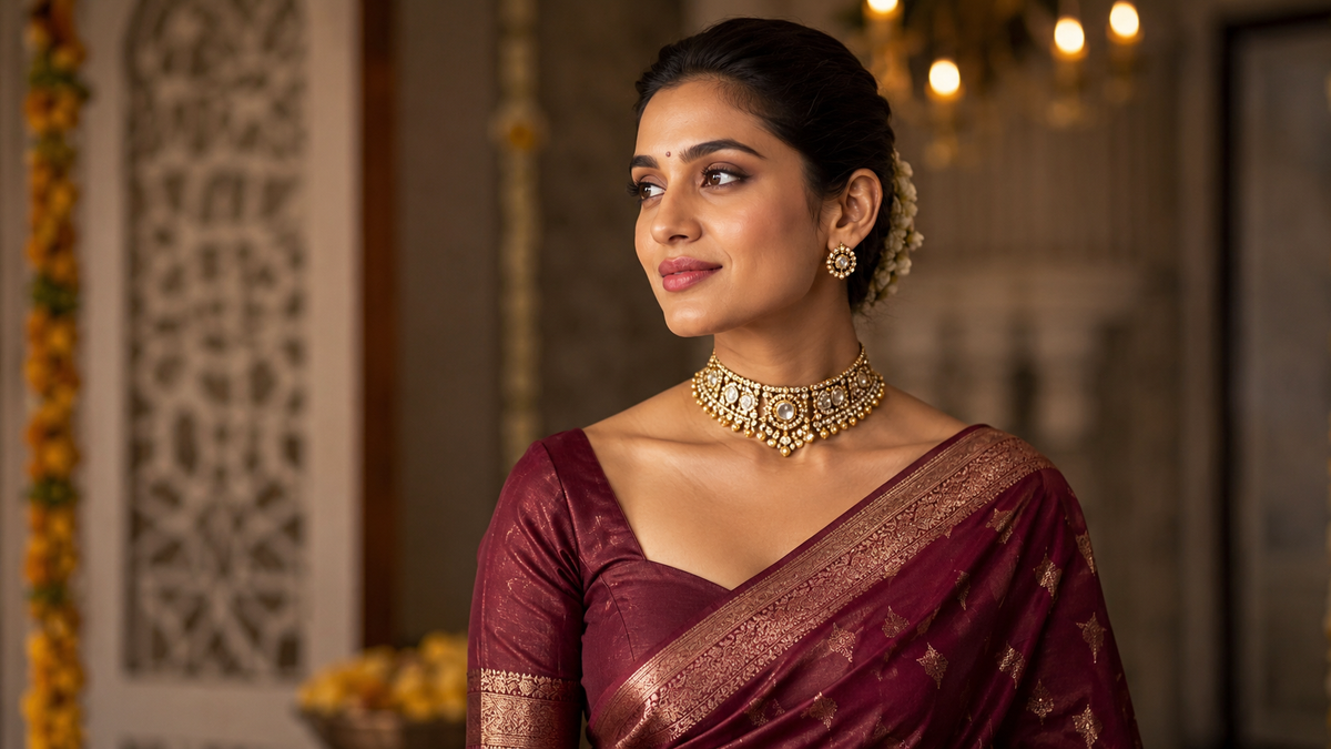 Choker Necklace for Sarees: Styling Tips for a Graceful Ethnic Look