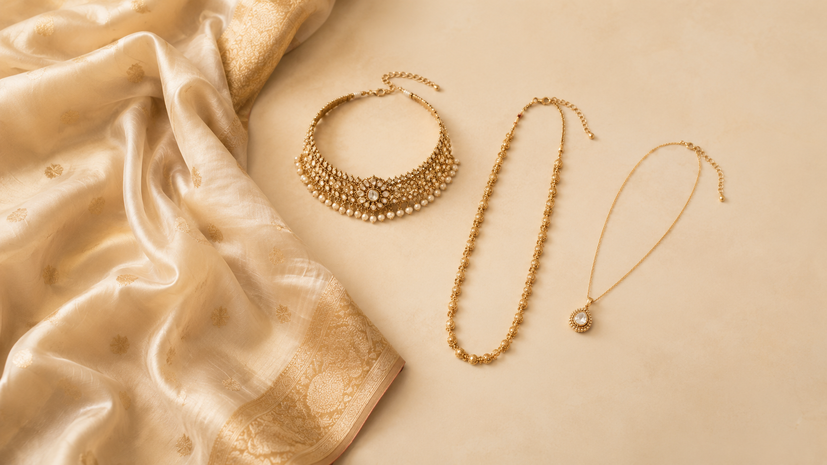 Best Necklaces for Sarees: Chokers, Long Chains and Simple Styles