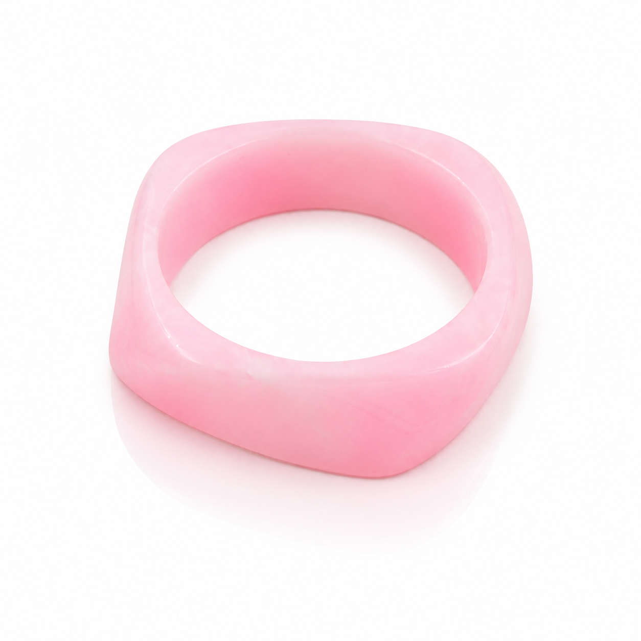 Light Pink Chunky Geometric Resin Bangle Bracelet for Women