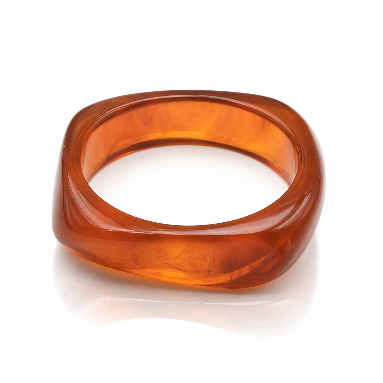 Charcoal Grey Rounded Resin Bangle Bracelet for Women