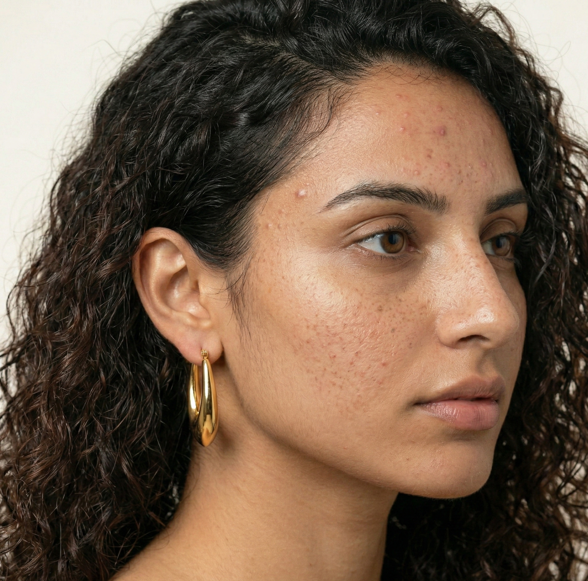 18K Gold Plated Dome Oval Hoop Earrings in 316L Stainless Steel