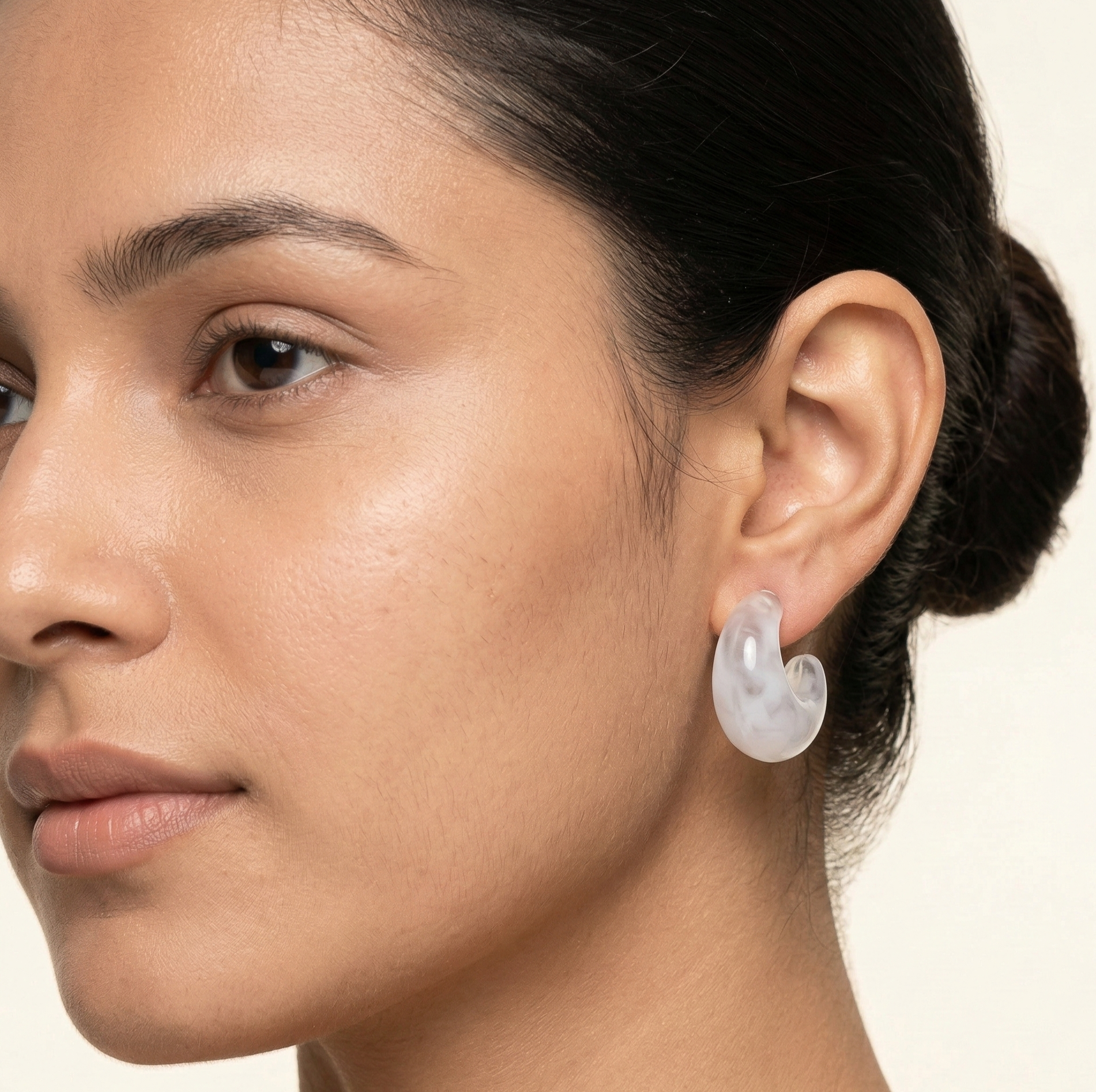 Clear Resin Teardrop Stud Earrings