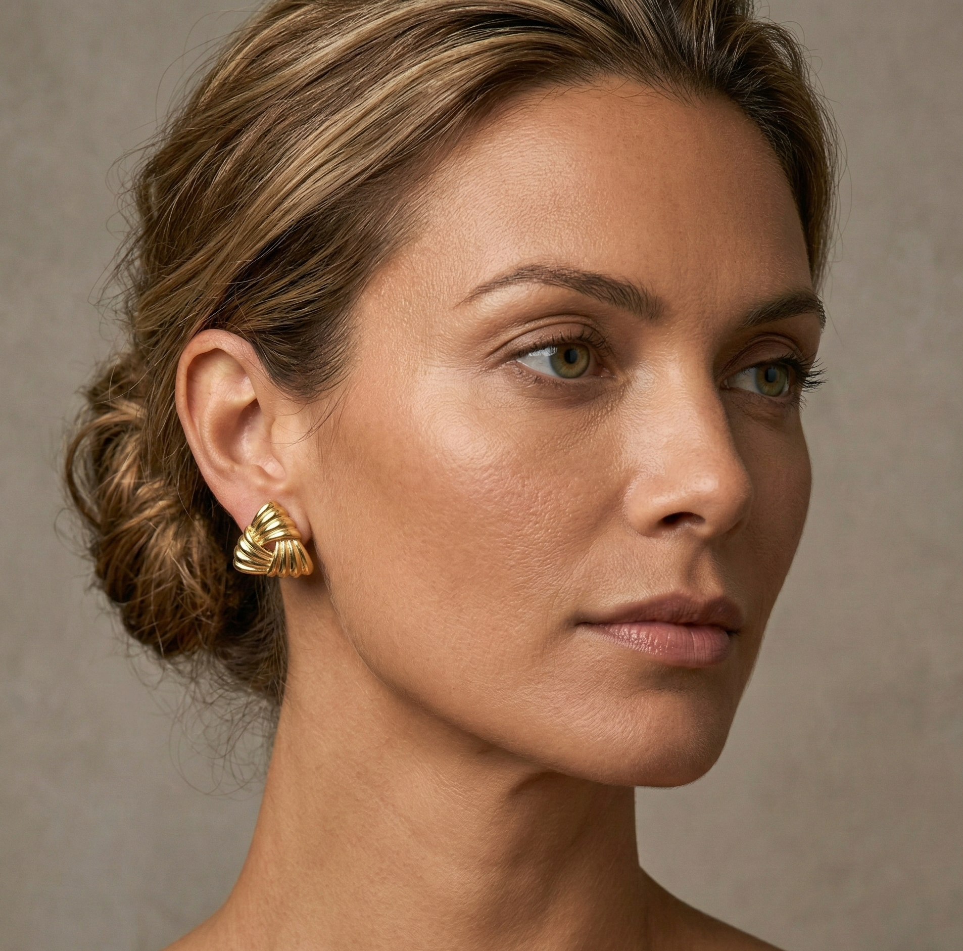 18K Gold Plated Triangle Stud Earrings in 316L Stainless Steel