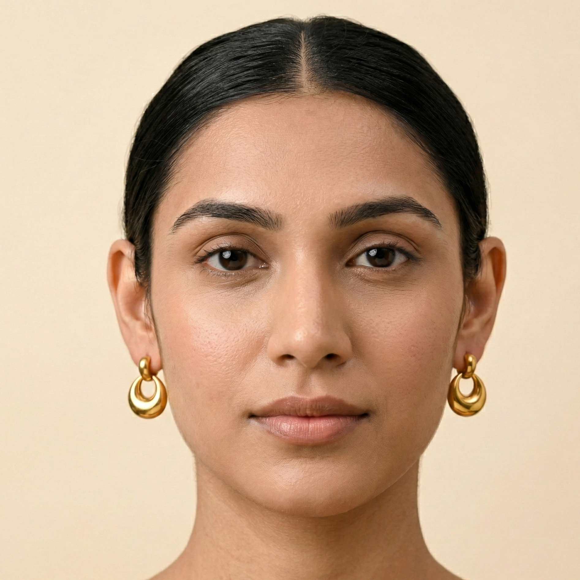 Hollow Round Drop Earrings in 316L Stainless Steel with Gold PVD IP Plating