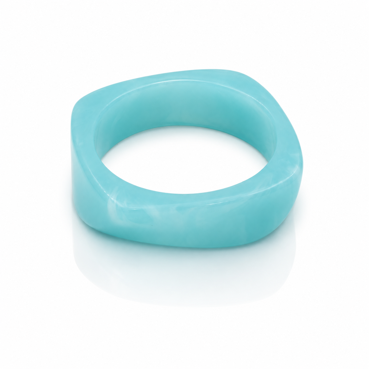 Sky Blue Chunky Geometric Resin Bangle Bracelet for Women