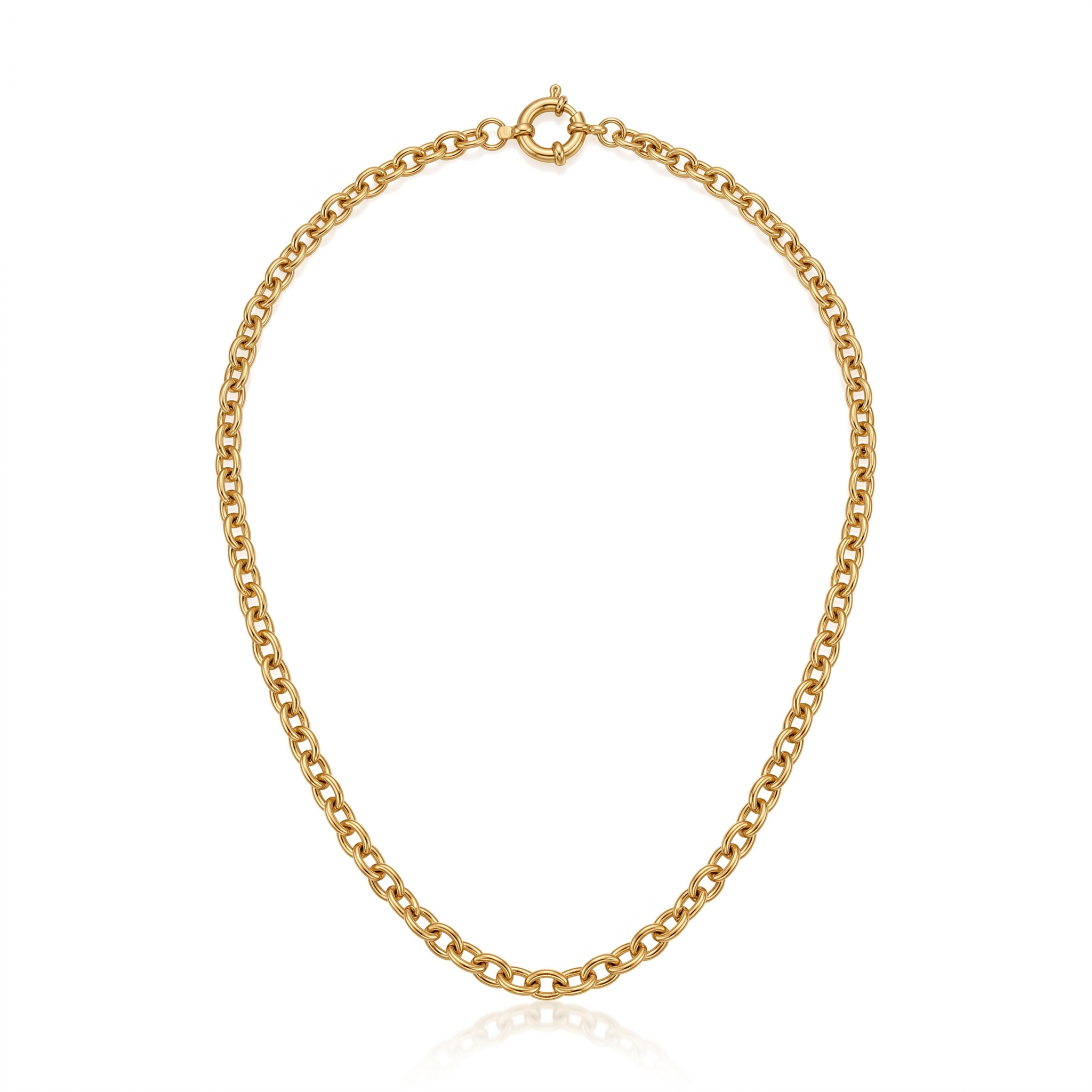 18K Gold Link Chain Necklace for Women – Stainless Steel Cable Chain