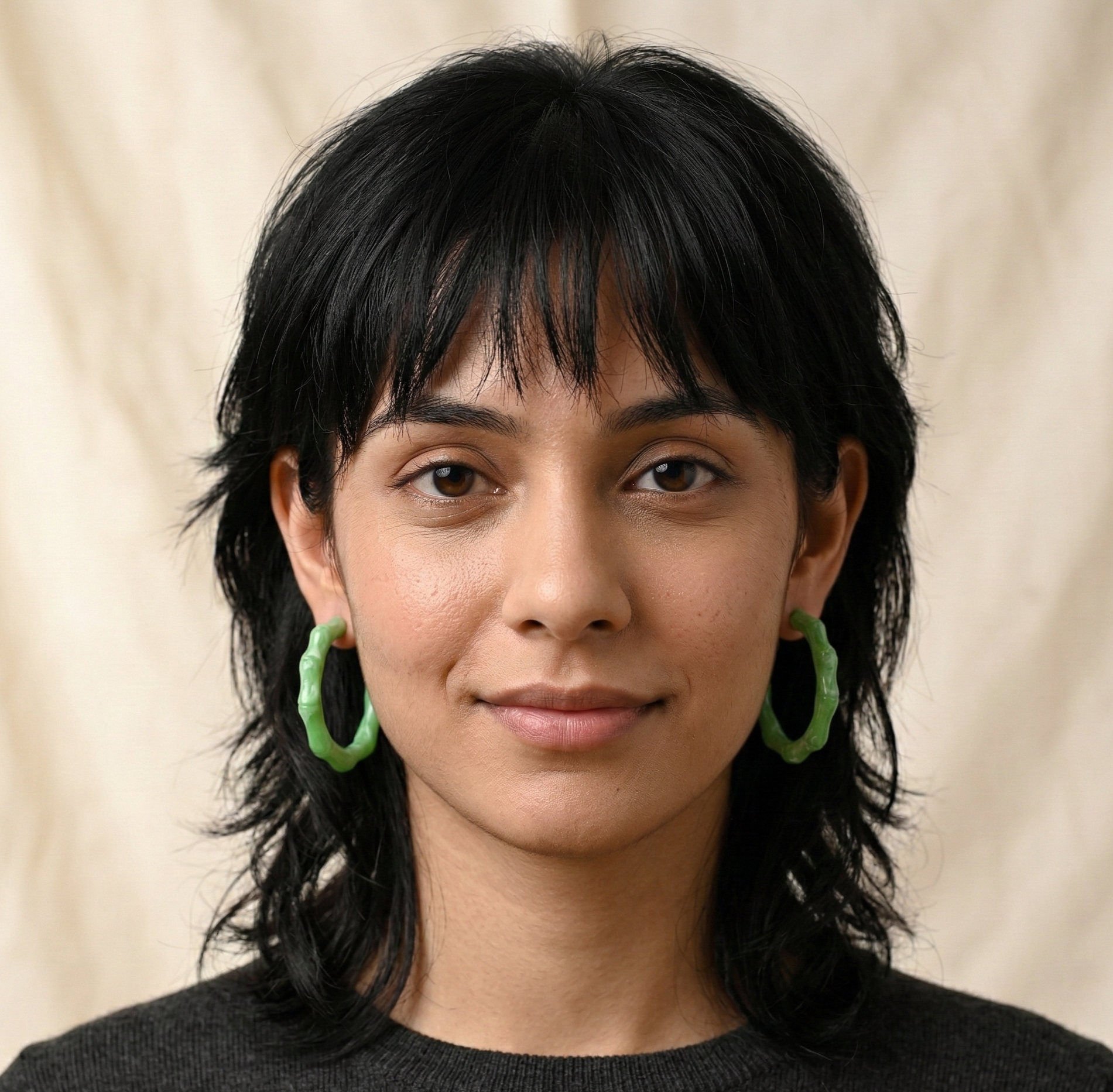 Mint Green Textured Resin Hoop Earrings Stainless Steel Studs