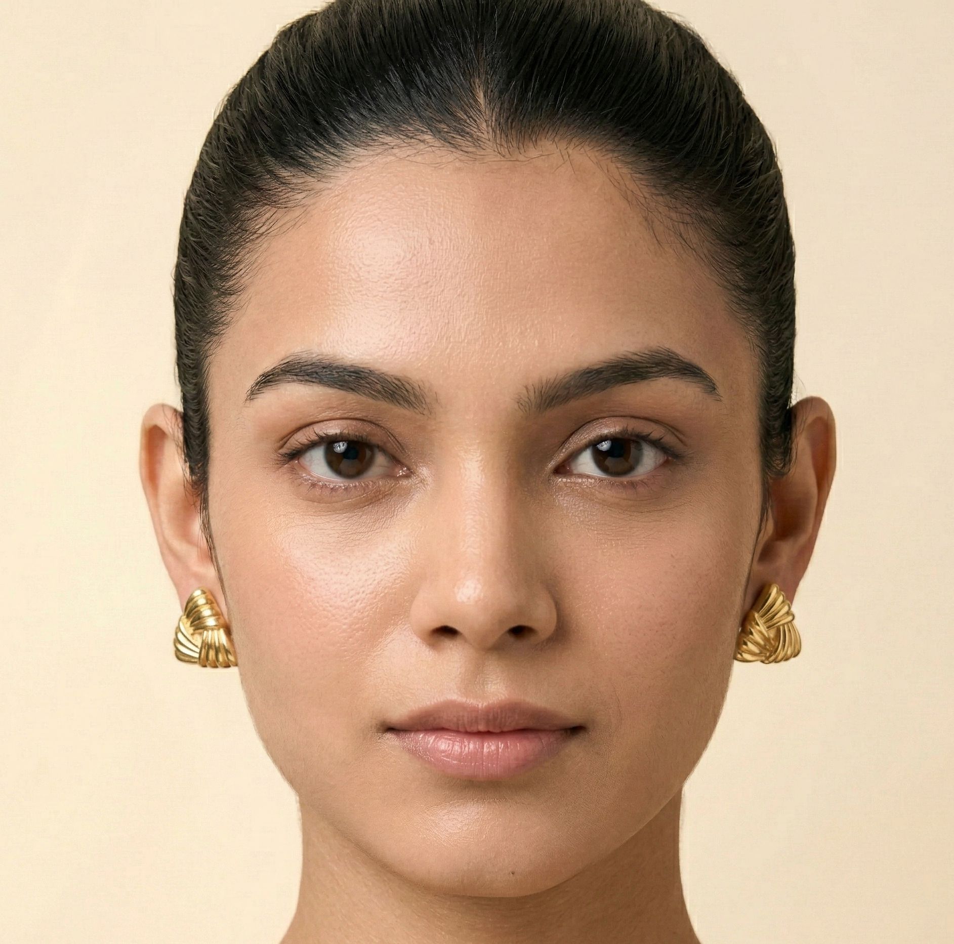 18K Gold Plated Triangle Stud Earrings in 316L Stainless Steel