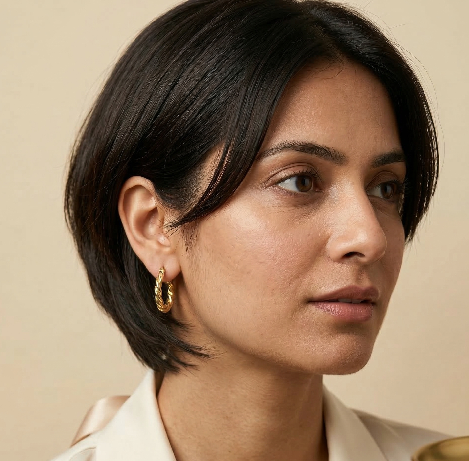 Twisted Hoop Earrings 18K Gold PVD Plated 316L Stainless Steel