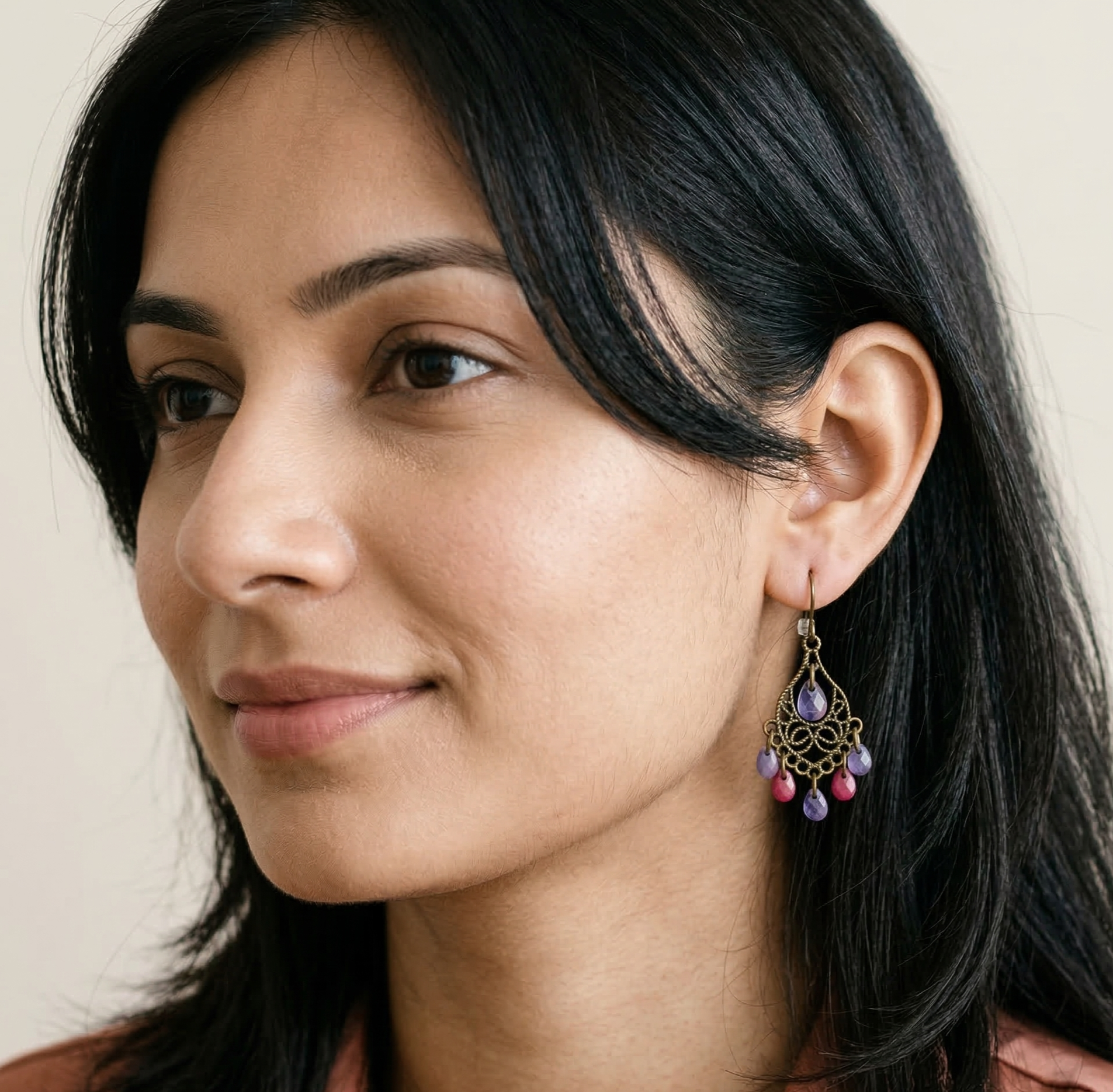 Retro Bohemian Tassel Earrings Tibetan Style Antique Gold Tone
