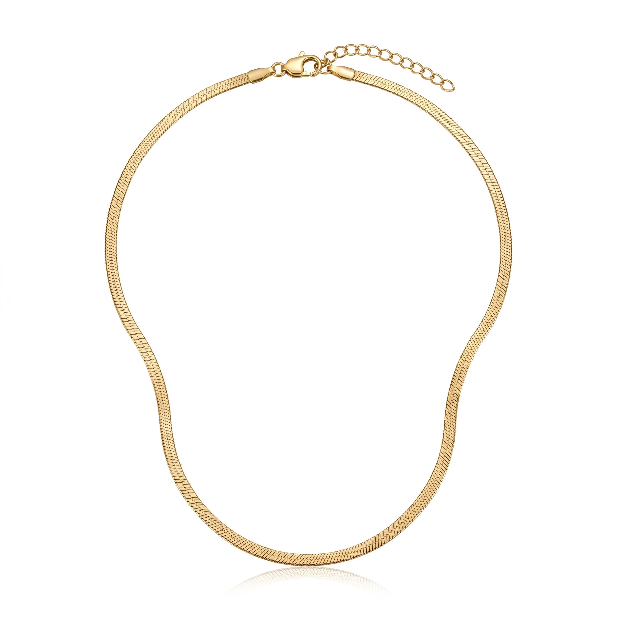 18K Gold Snake Chain Necklace – Minimalist Stainless Steel Chain