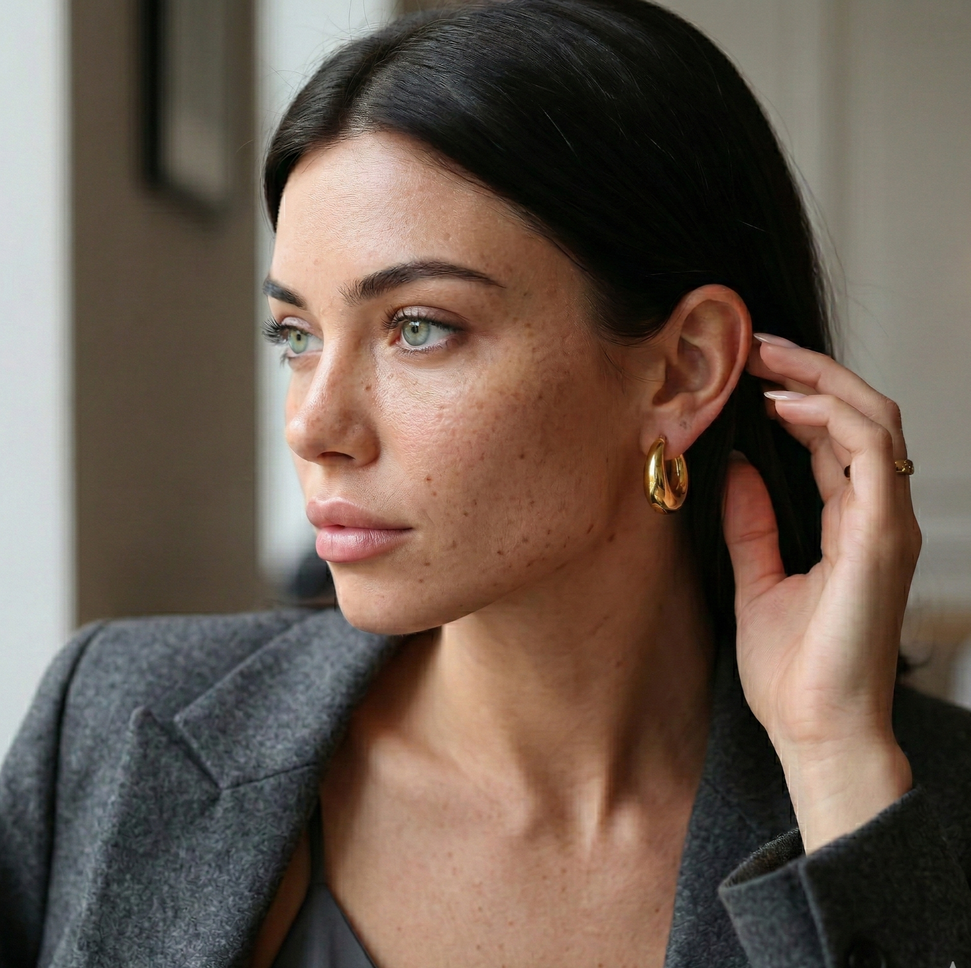 18K Gold Plated Chunky Hoop Earrings