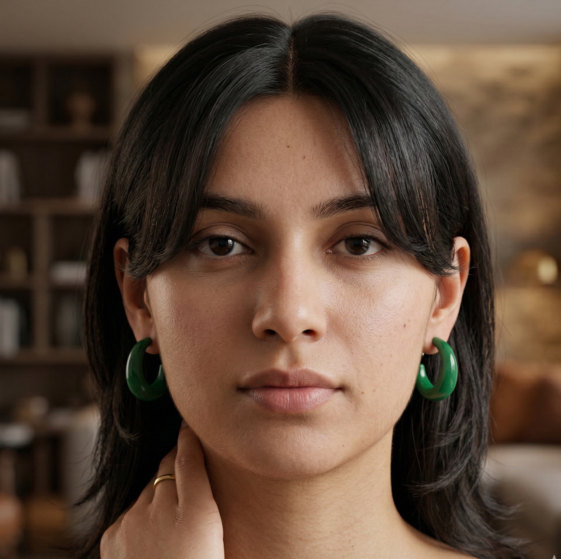 Green Acrylic Hoop Earrings Stainless Steel Posts