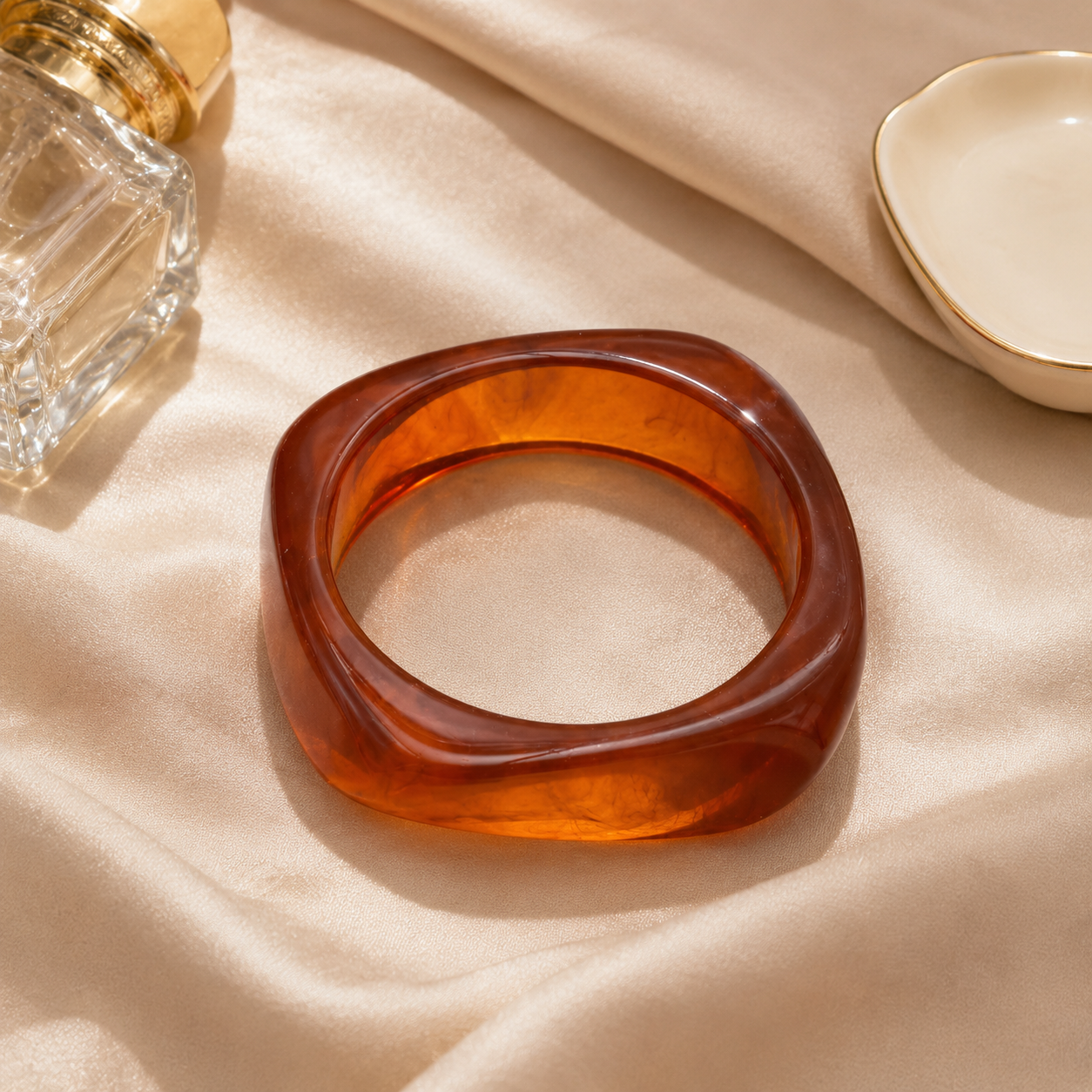 Charcoal Grey Rounded Resin Bangle Bracelet for Women
