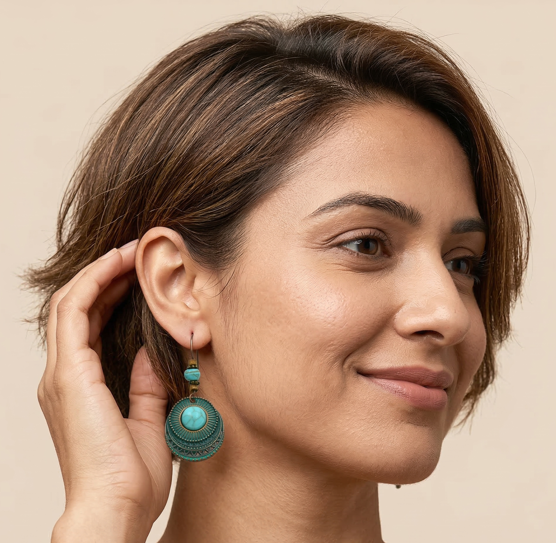 Vintage Boho Turquoise Earrings for Women