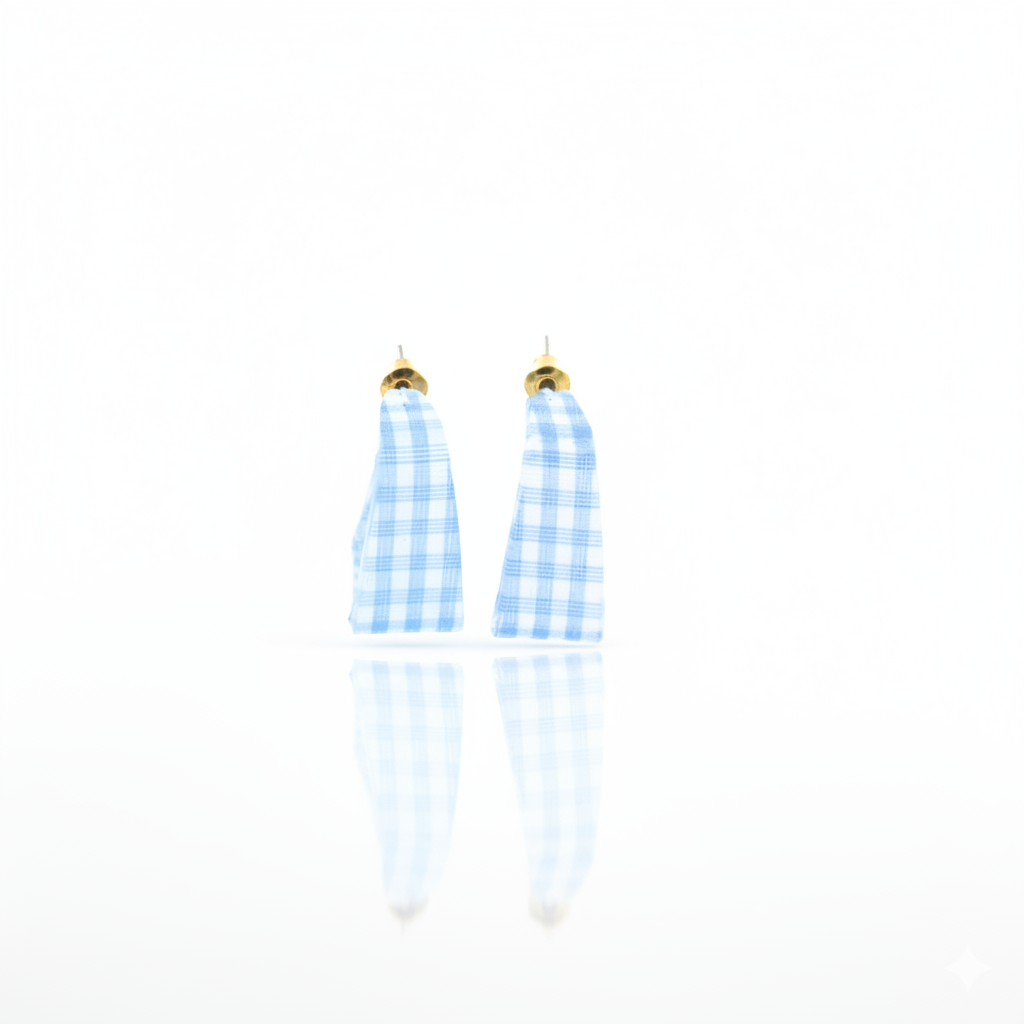 Sky Check C Hoop Earrings
