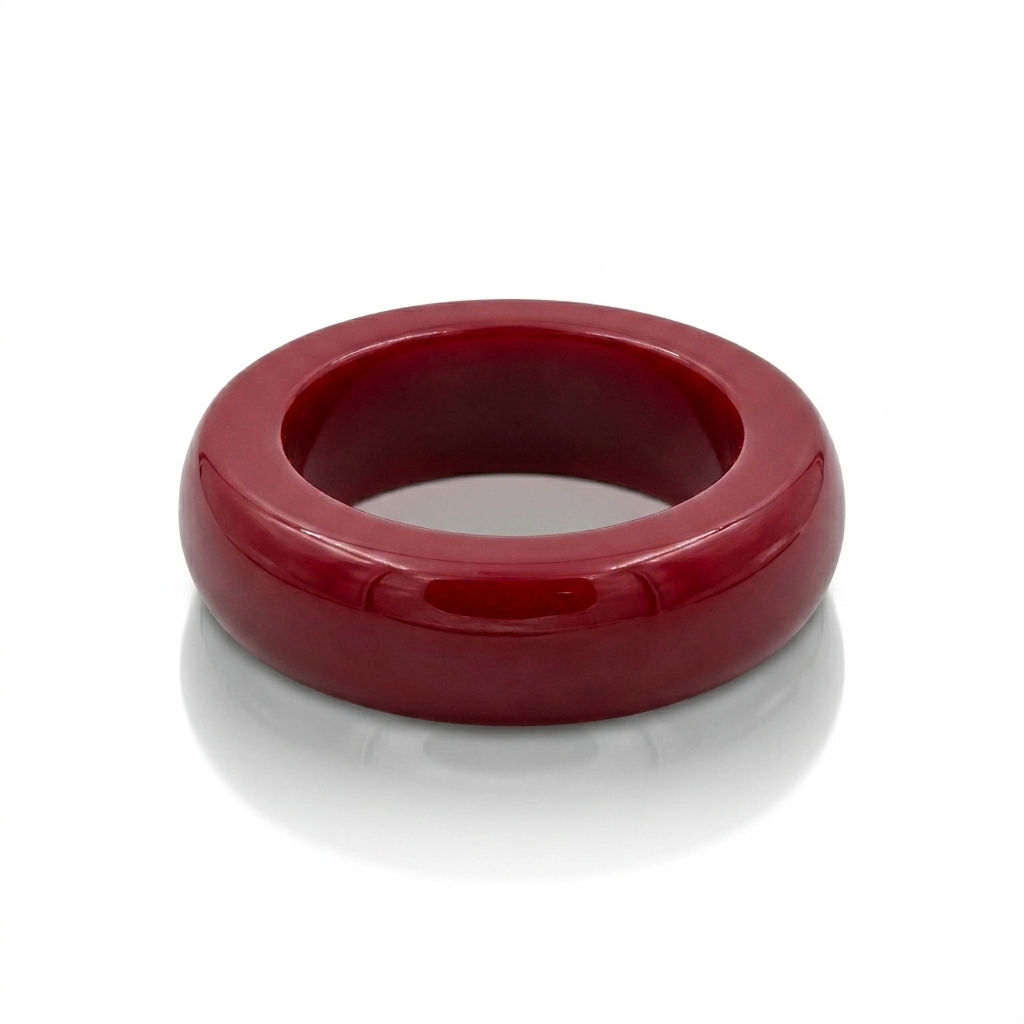 Red Resin Statement Bangle Bracelet for Women