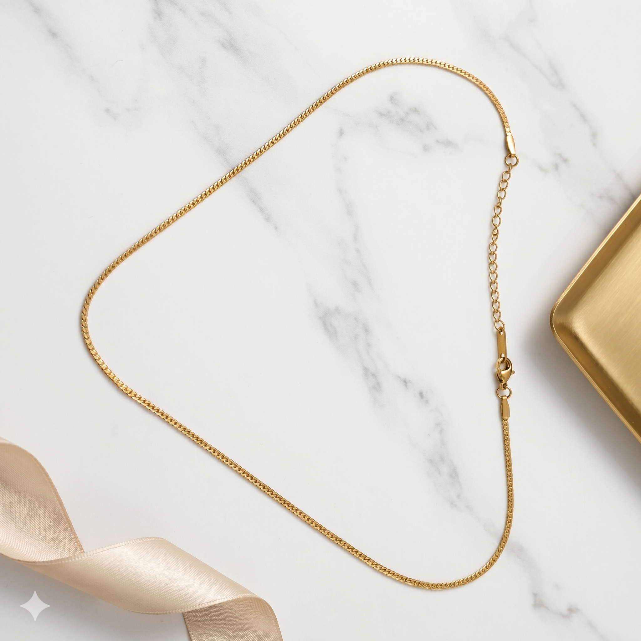 18K Gold Plated Herringbone Snake Chain Necklace for Women