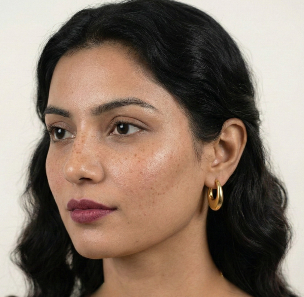 18K Gold Plated U Shape Hoop Earrings in 316L Stainless Steel