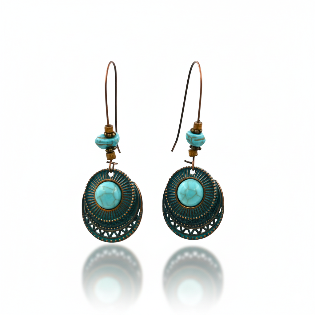 Vintage Boho Turquoise Earrings for Women