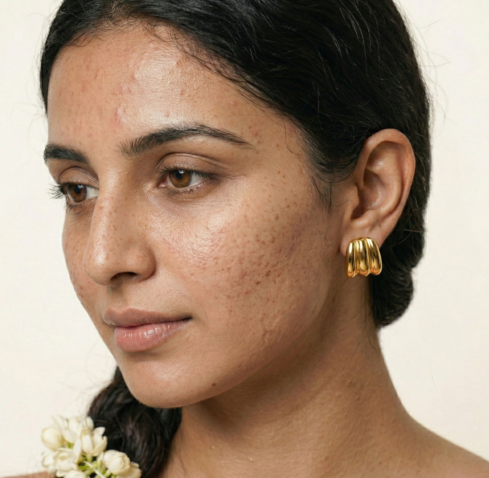 18K Gold Plated Ribbed Stud Earrings in 316L Stainless Steel
