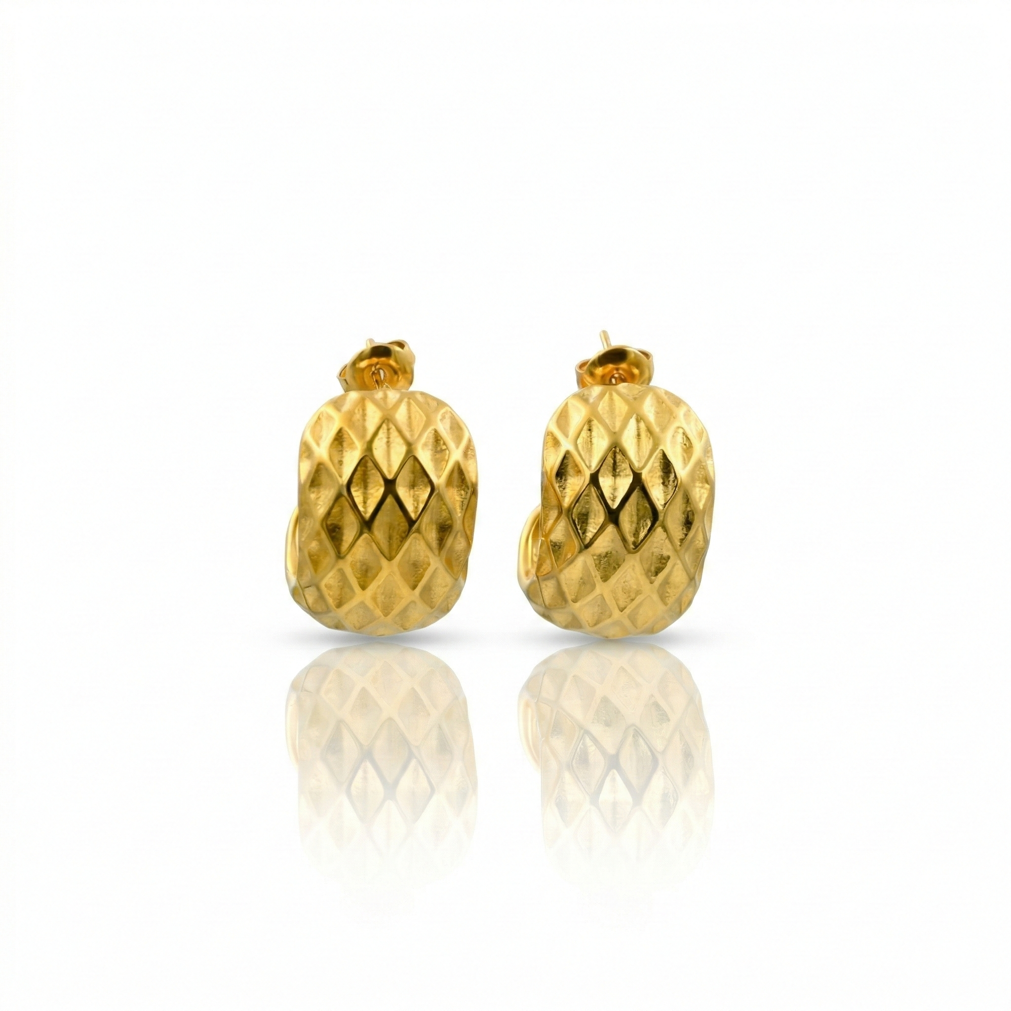 textured c hoop earrings
