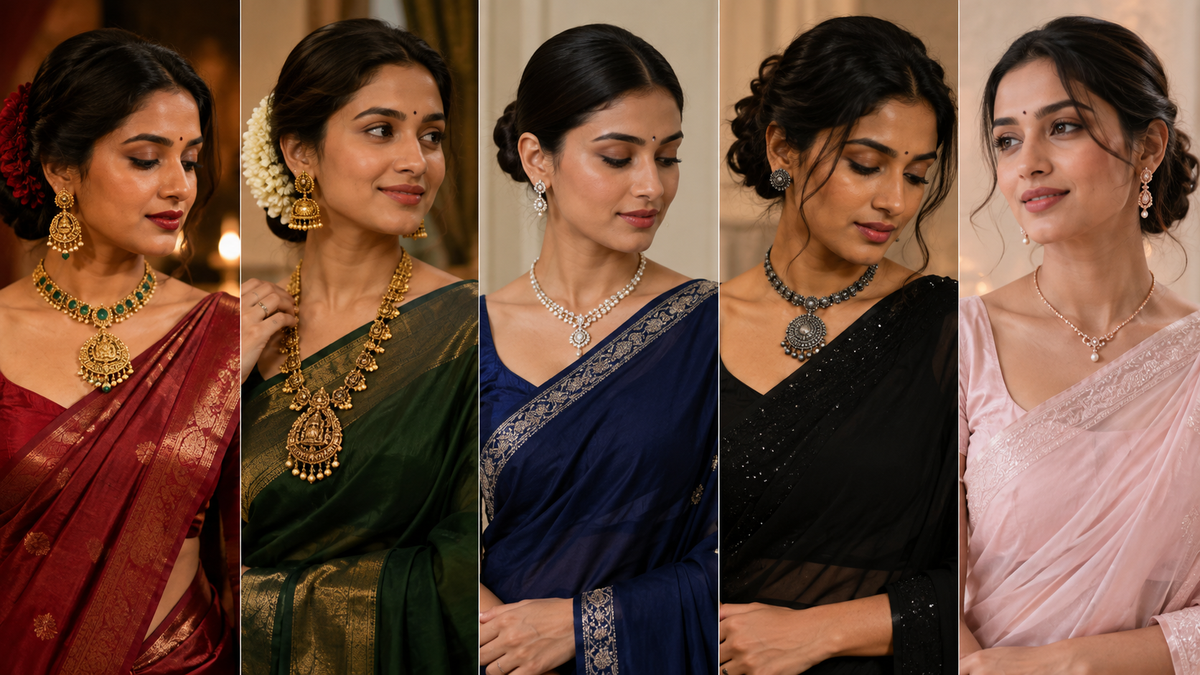 How to Choose Jewellery for Different Saree Colors