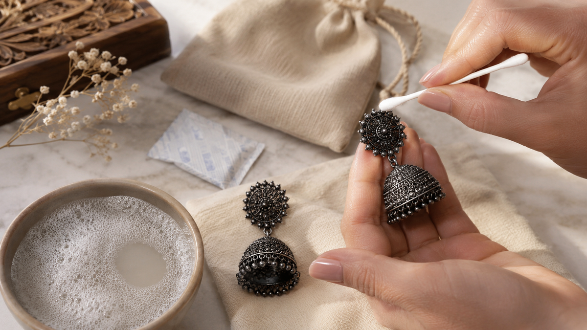 How to Clean Oxidised Jewellery Without Damaging the Finish