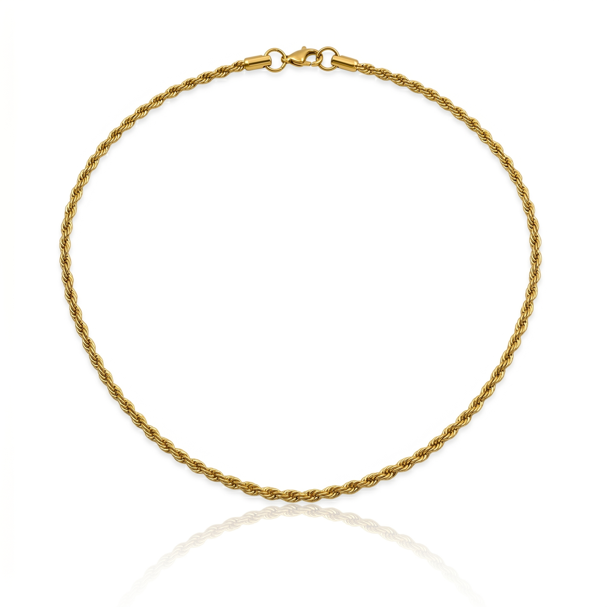 18K Gold Twist Rope Chain Necklac