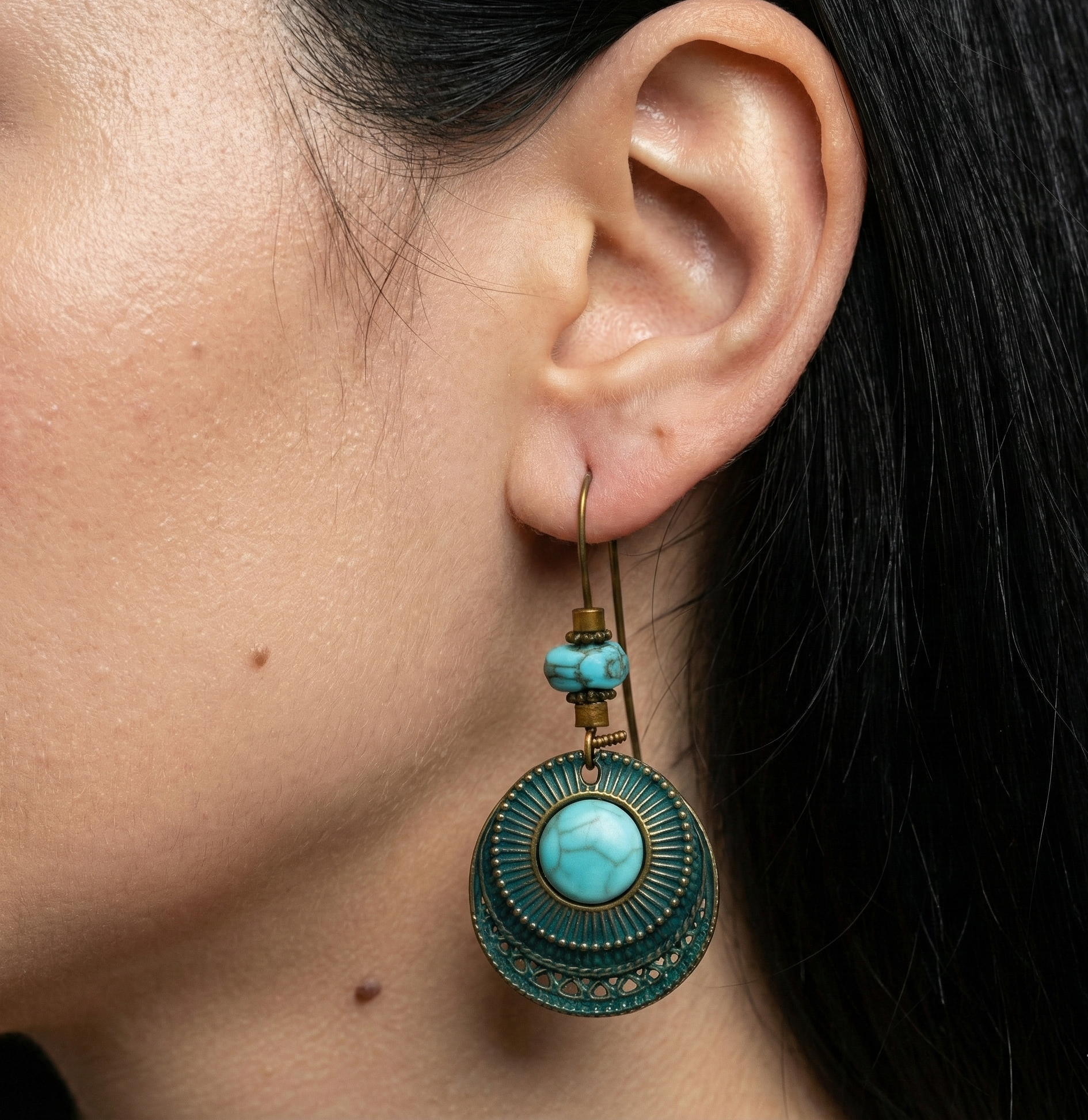 Vintage Boho Turquoise Earrings for Women