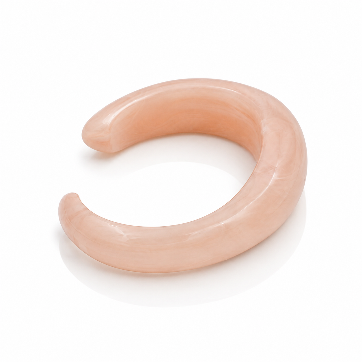 Peach Translucent Open Resin Cuff Bangle for Women
