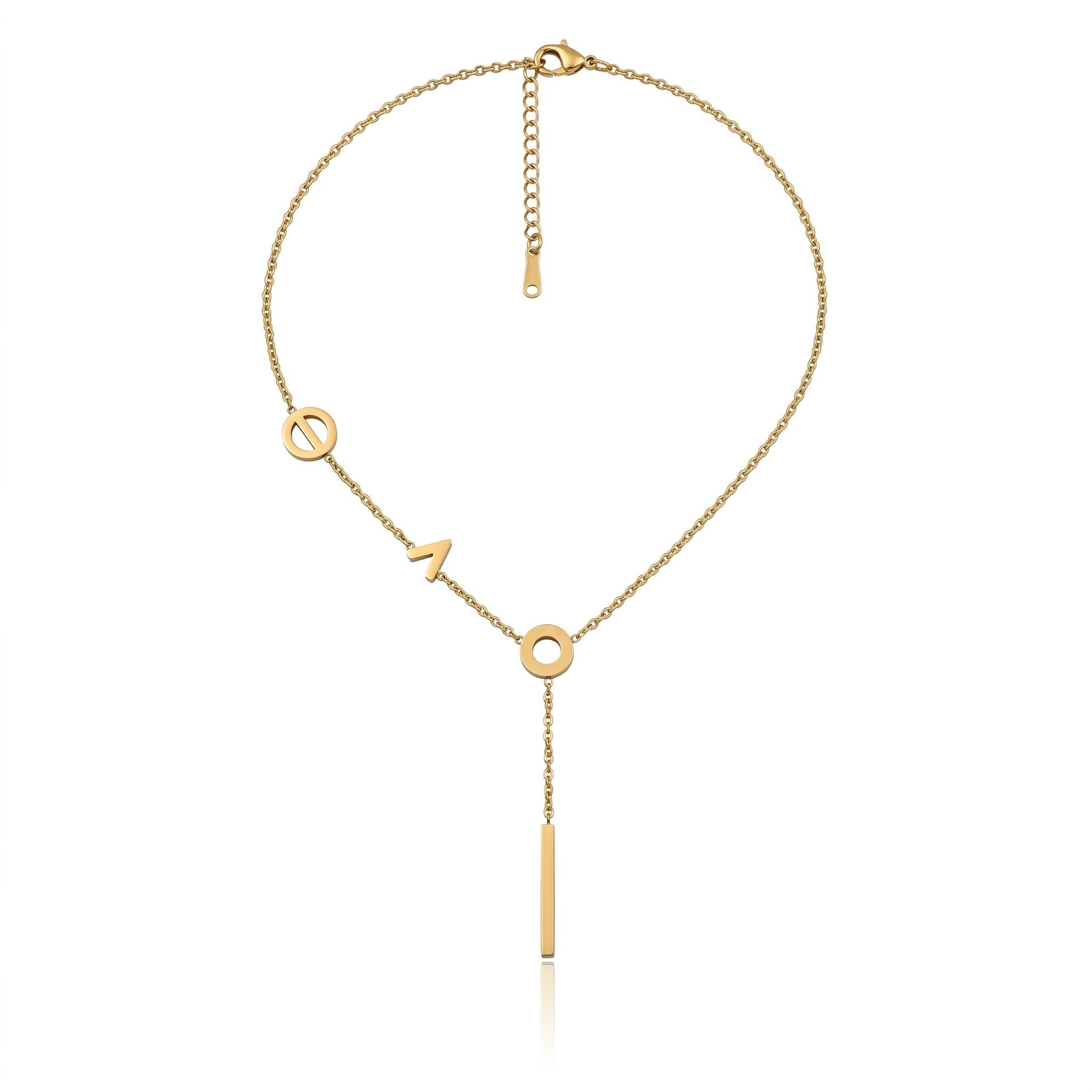 Minimalist 18K Gold Plated Geometric Drop Necklace for Women