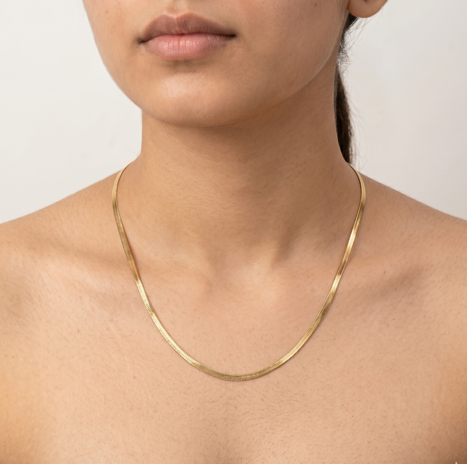 18K Gold Snake Chain Necklace – Minimalist Stainless Steel Chain