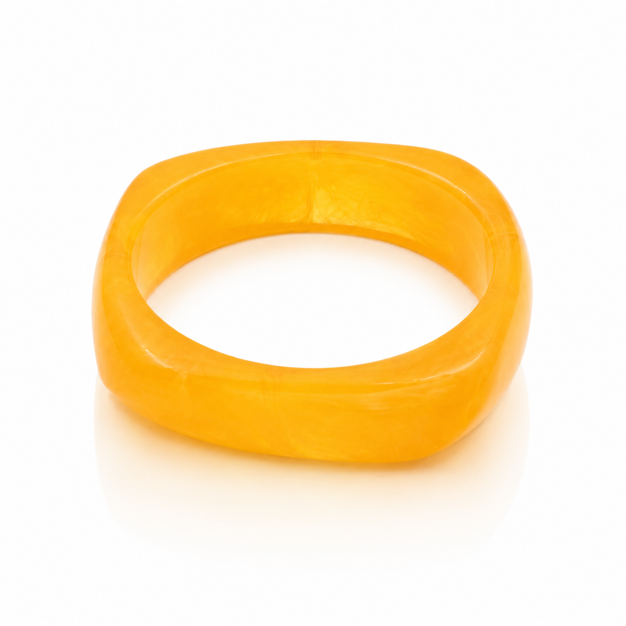 Yellow Chunky Geometric Resin Bangle Bracelet for Women