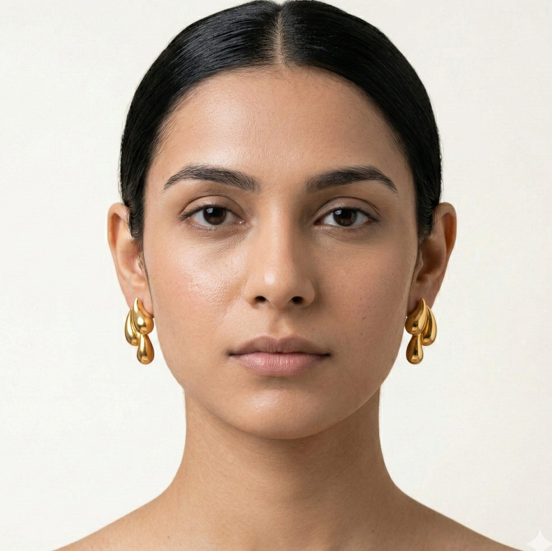 18K Gold Plated Water Drop Stud Earrings in 316L Stainless Steel
