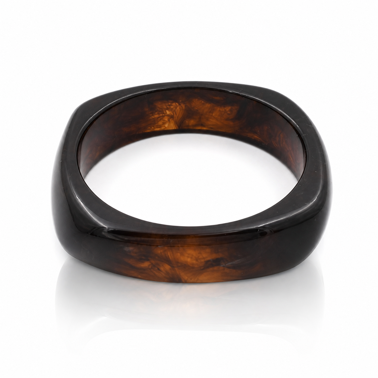 Tortoise Shell Resin Square Bangle Bracelet for Women