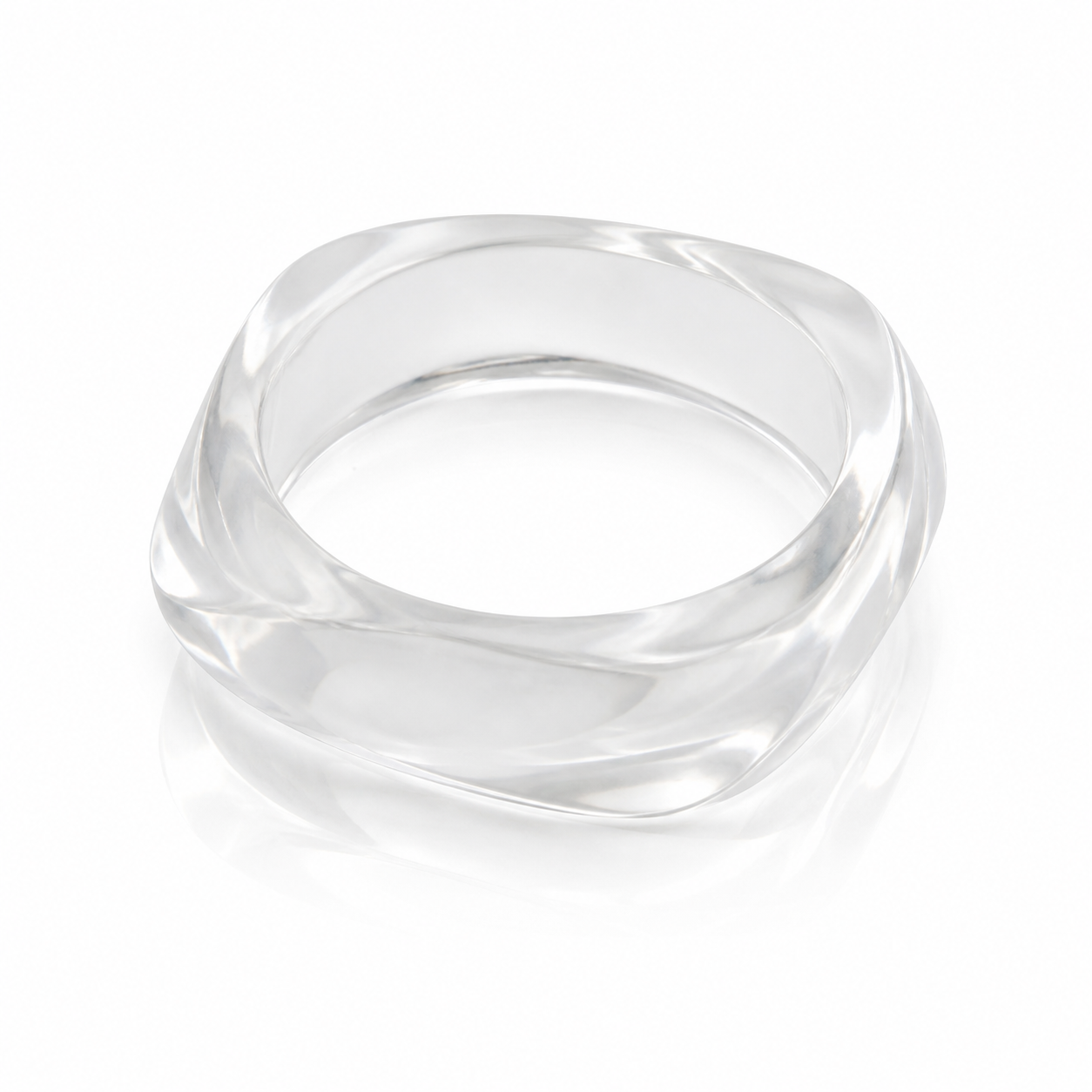 Clear Geometric Acrylic Resin Bangle Bracelet for Women