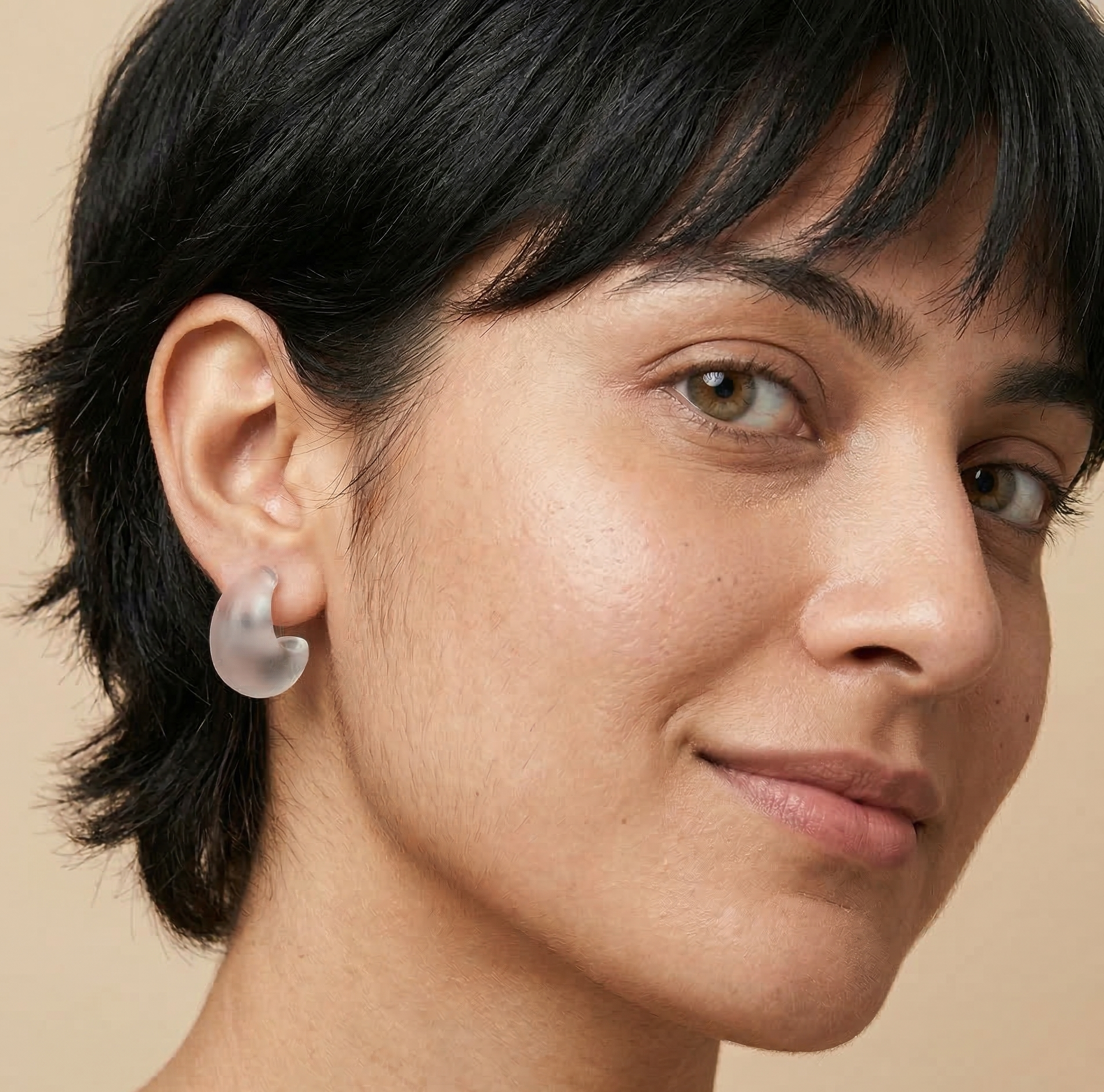 Clear Resin Teardrop Stud Earrings