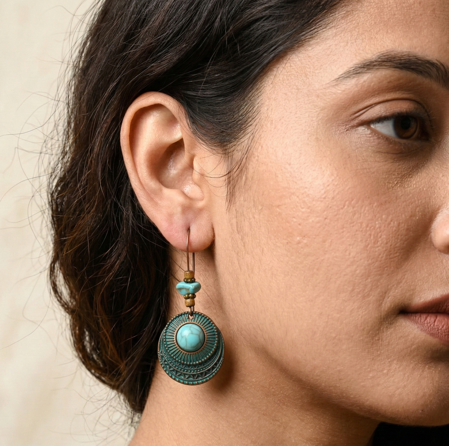 Vintage Boho Turquoise Earrings for Women