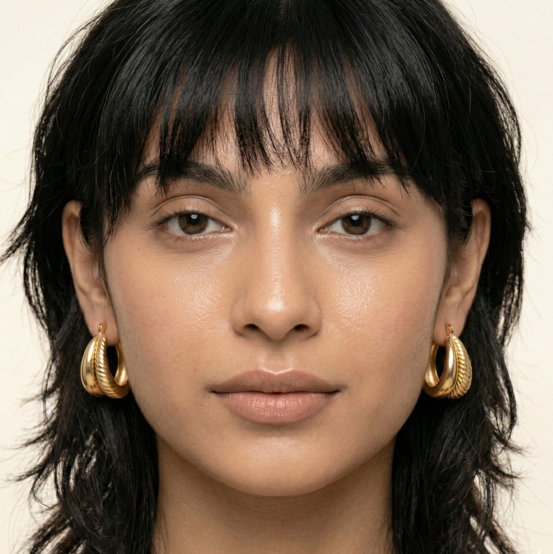 Double Horn Hoop Earrings 18K Gold PVD Plated 316L Stainless Steel