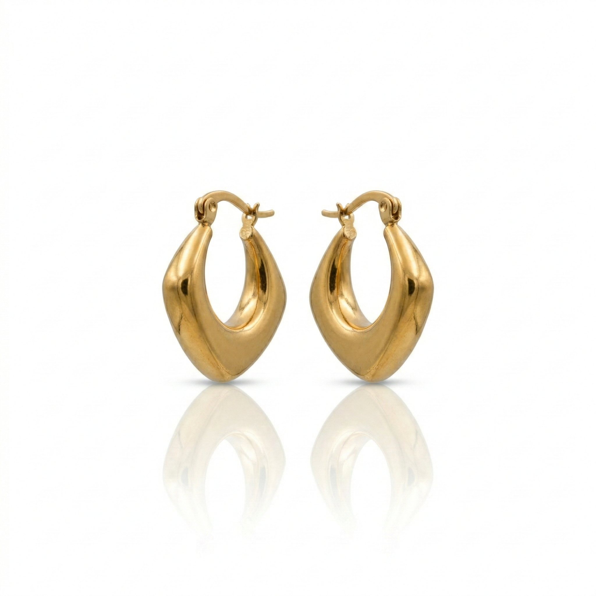 18K Gold PVD Plated Geometric Hoop Earrings in 316L Stainless Steel