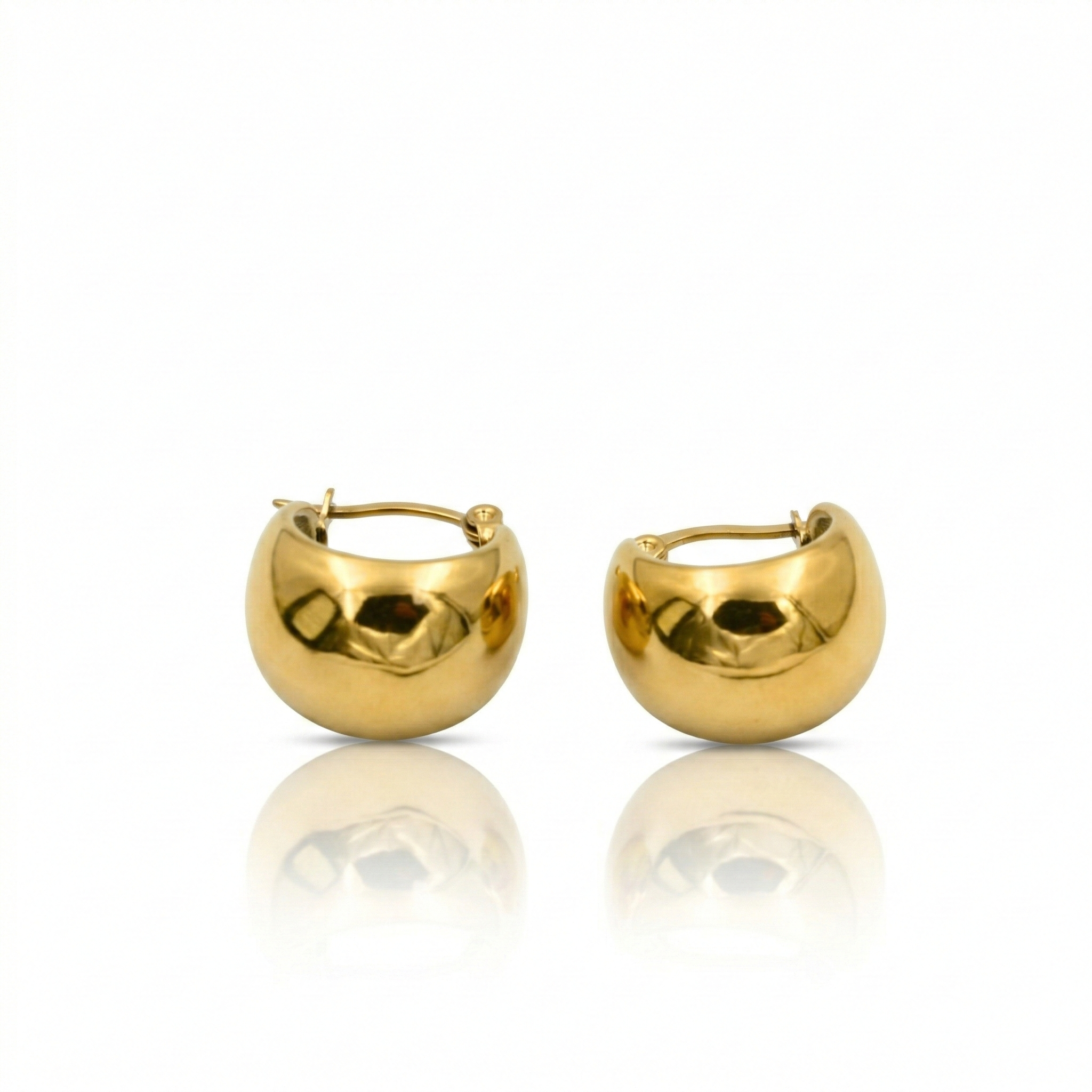 Chunky Dome Hoop Earrings 18K Gold PVD Plated 316L Stainless Steel