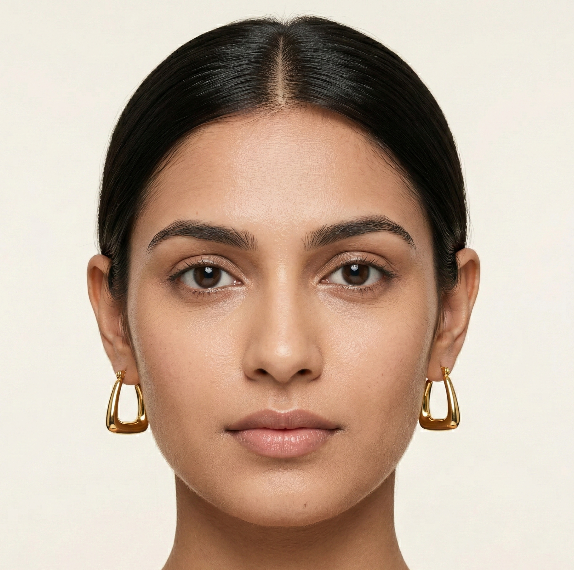 18K Gold Plated Geometric Hoop Earrings in 316L Stainless Steel