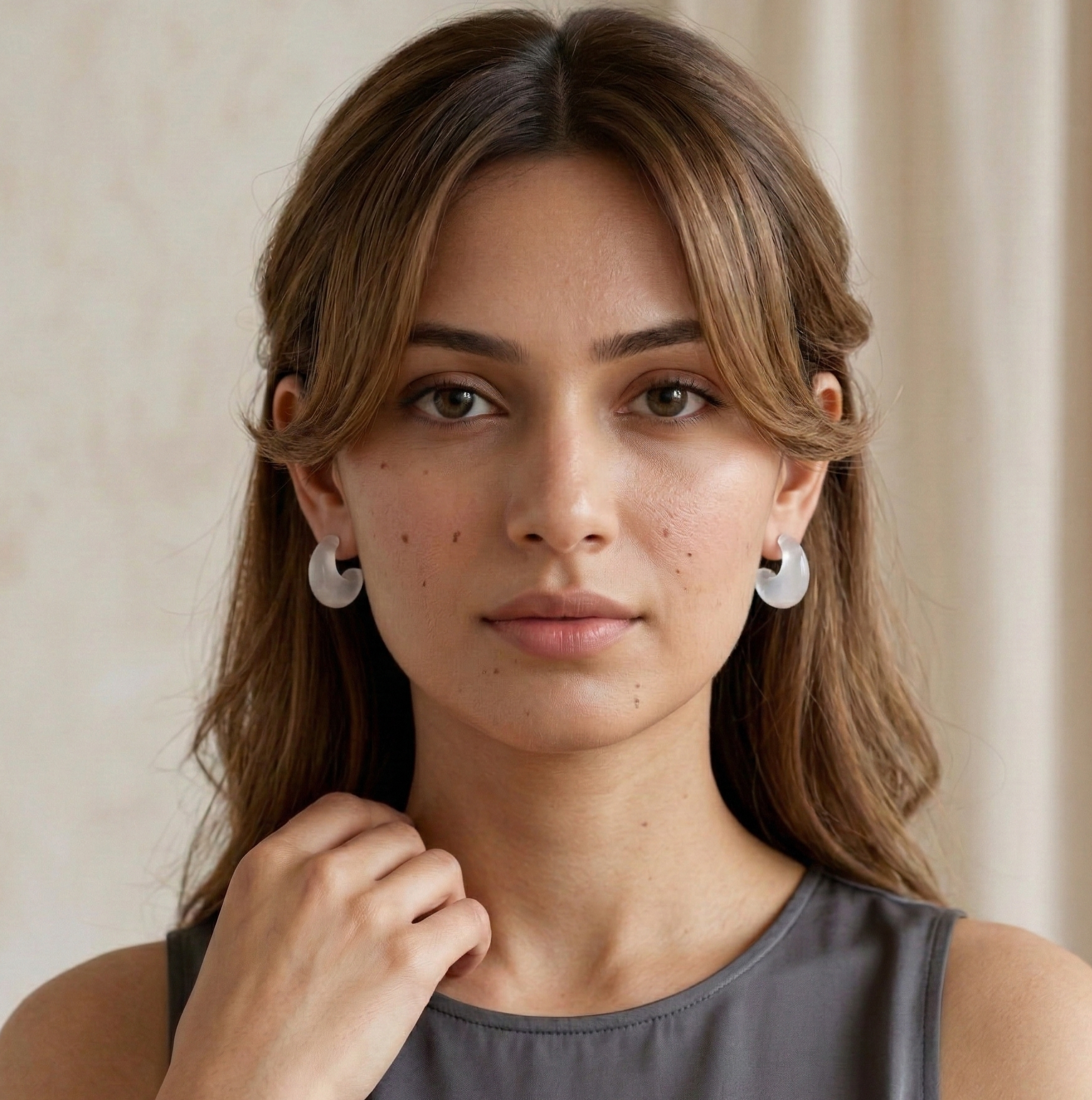 Clear Resin Teardrop Stud Earrings
