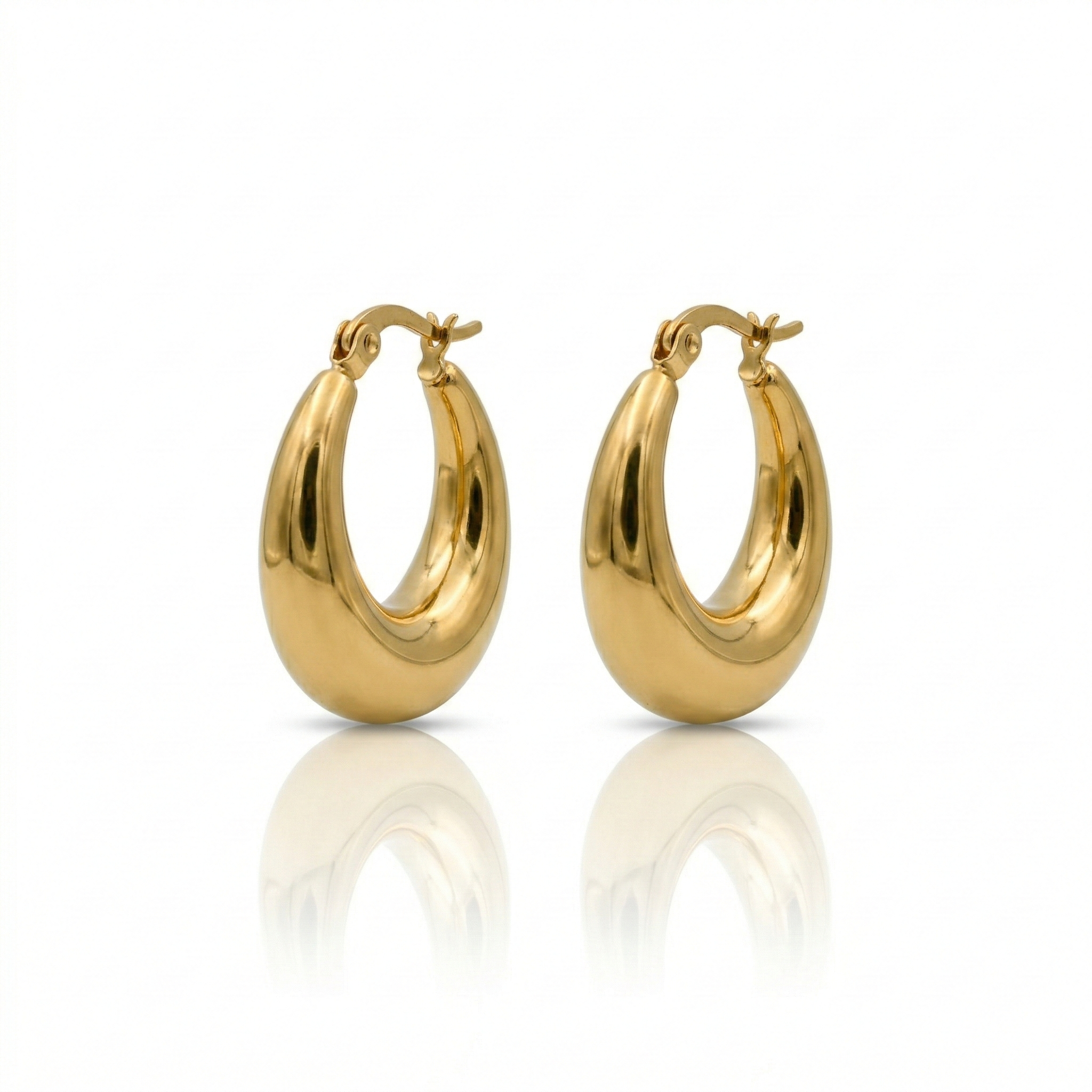18K Gold Plated Chunky Hoop Earrings