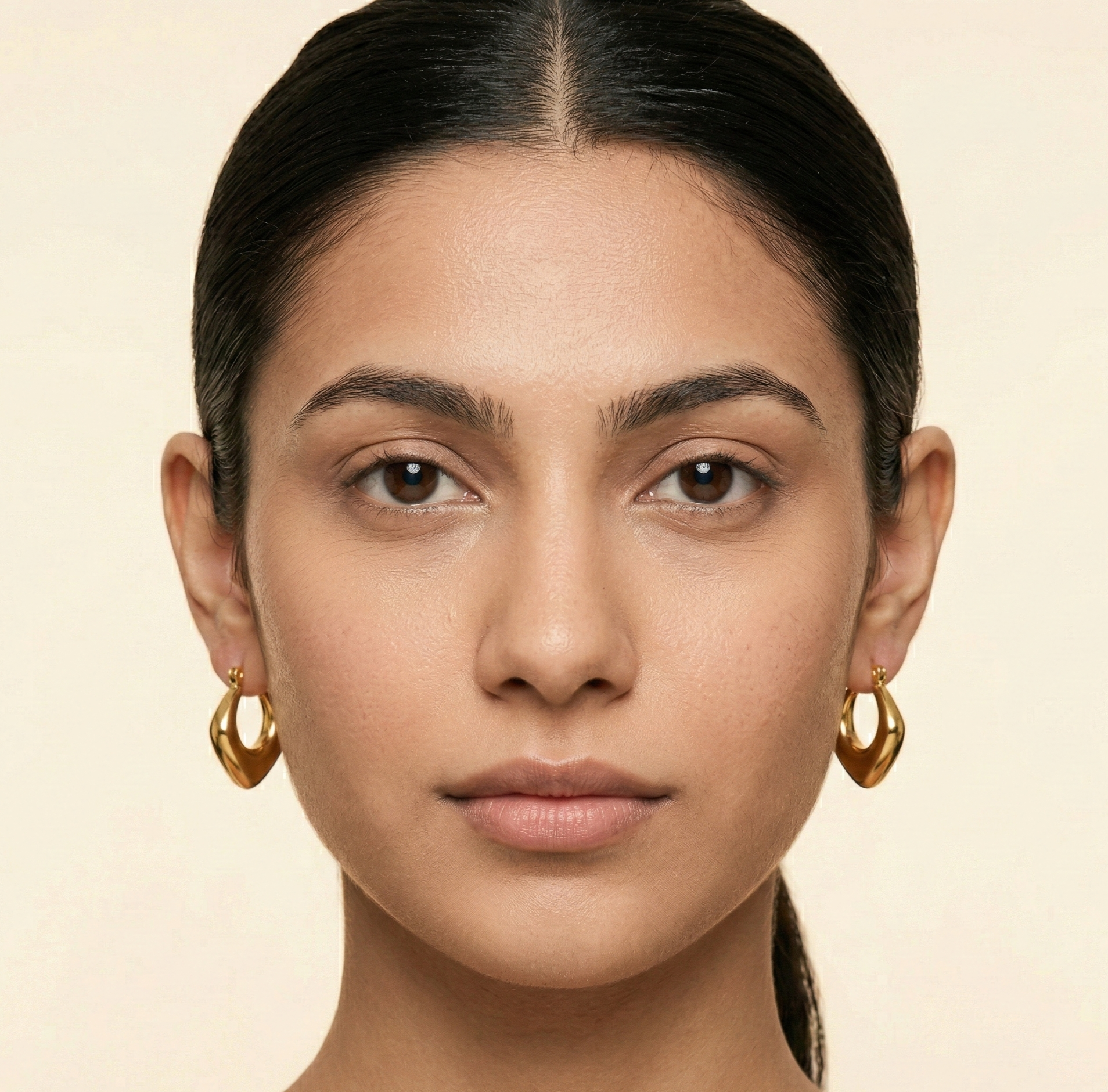 18K Gold PVD Plated Geometric Hoop Earrings in 316L Stainless Steel
