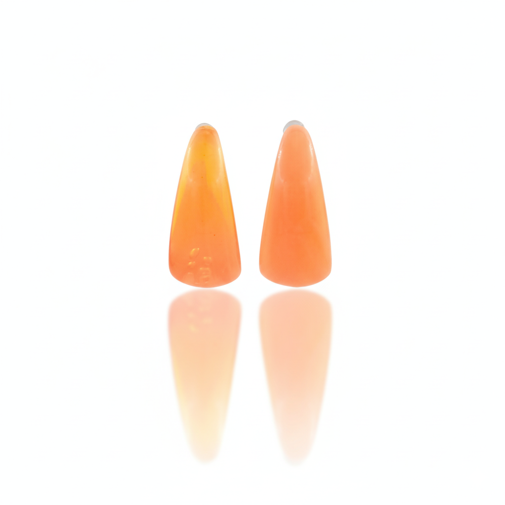 Neon Orange Resin C Hoop Earrings