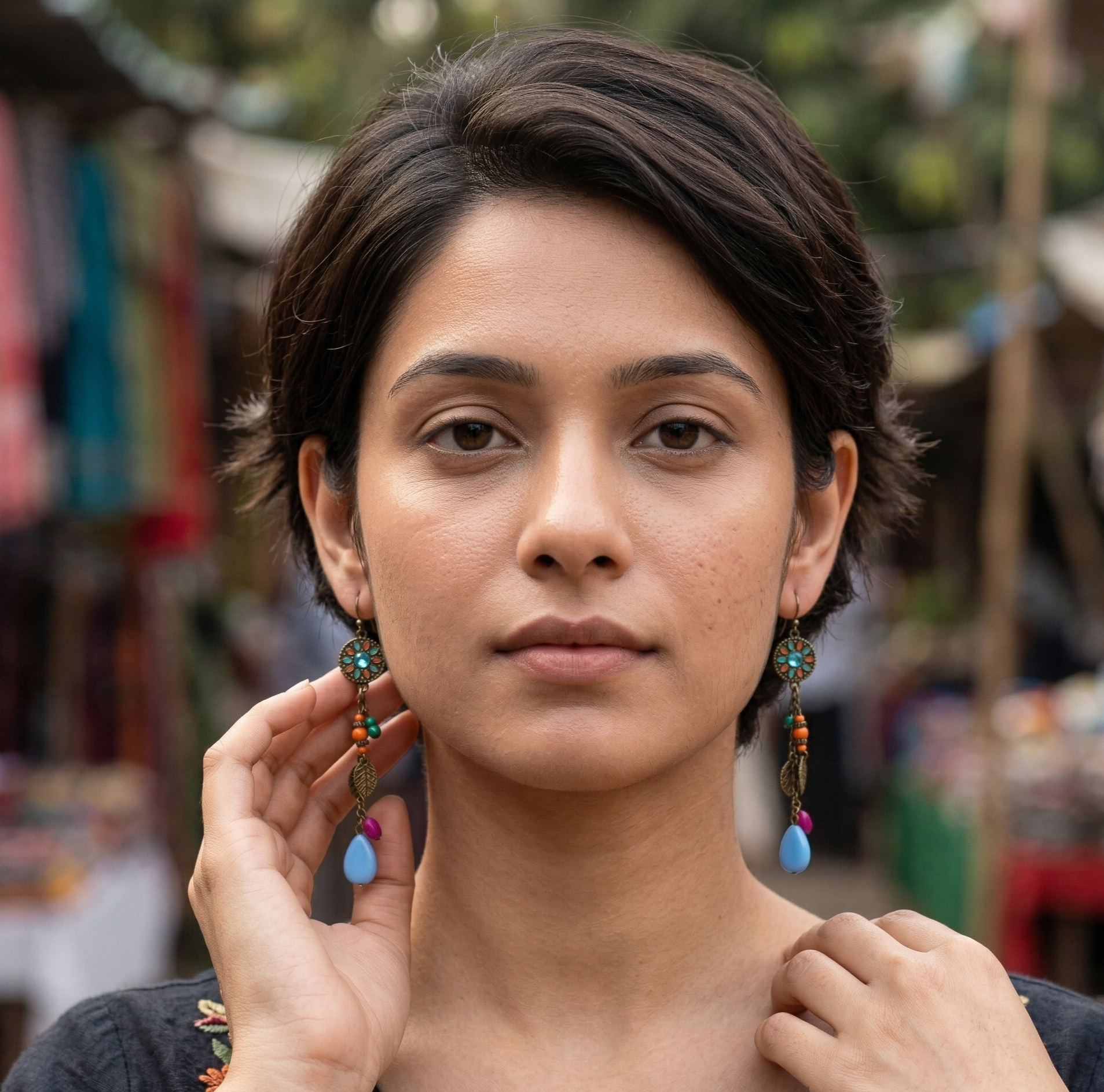 Vintage Boho Beaded Drop Earrings