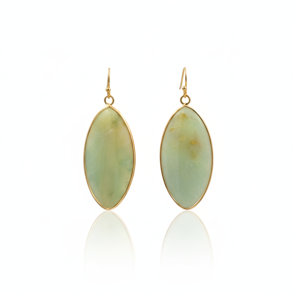 Amazonite Drop Earrings 18K Gold Plated Gemstone
